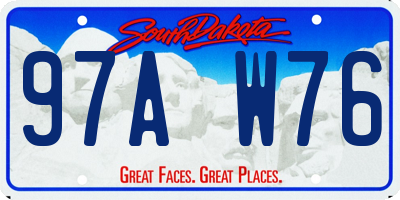 SD license plate 97AW76