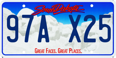 SD license plate 97AX25