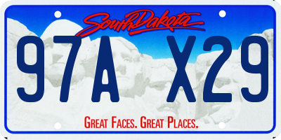SD license plate 97AX29