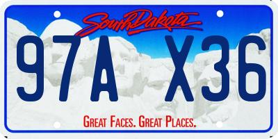 SD license plate 97AX36