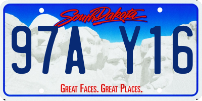 SD license plate 97AY16