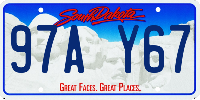 SD license plate 97AY67