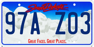 SD license plate 97AZ03