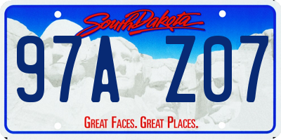 SD license plate 97AZ07