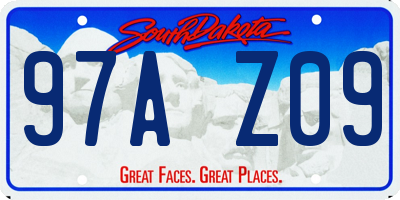 SD license plate 97AZ09