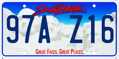 SD license plate 97AZ16