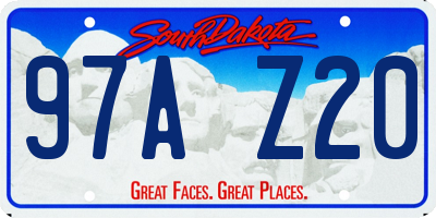 SD license plate 97AZ20