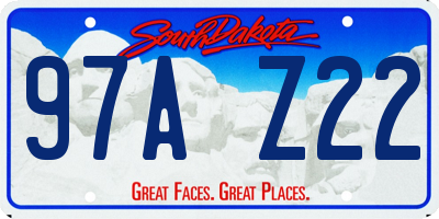 SD license plate 97AZ22