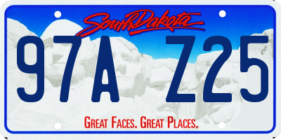 SD license plate 97AZ25