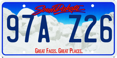 SD license plate 97AZ26