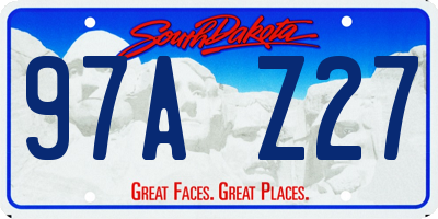SD license plate 97AZ27