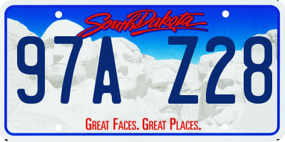 SD license plate 97AZ28