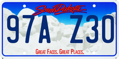 SD license plate 97AZ30