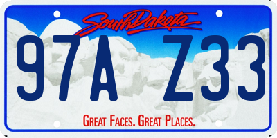 SD license plate 97AZ33