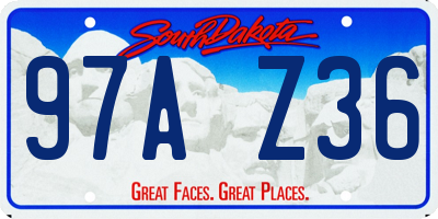 SD license plate 97AZ36