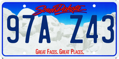 SD license plate 97AZ43