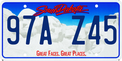 SD license plate 97AZ45
