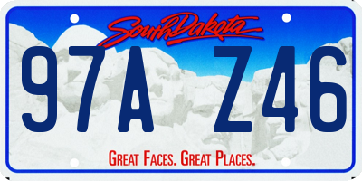SD license plate 97AZ46