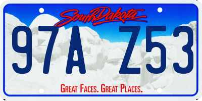 SD license plate 97AZ53
