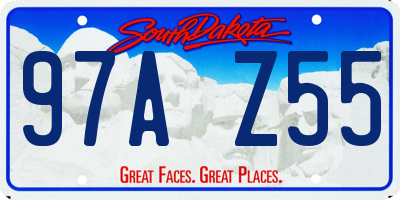 SD license plate 97AZ55