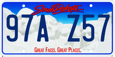 SD license plate 97AZ57