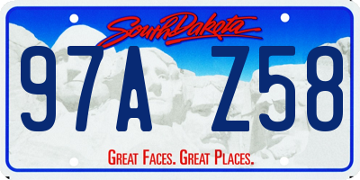 SD license plate 97AZ58