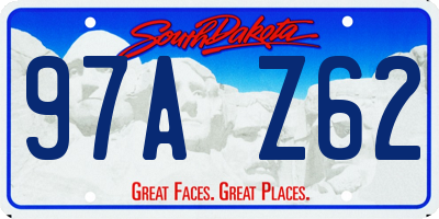 SD license plate 97AZ62
