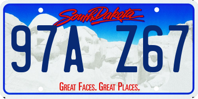 SD license plate 97AZ67