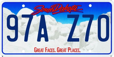 SD license plate 97AZ70