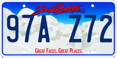 SD license plate 97AZ72