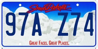 SD license plate 97AZ74
