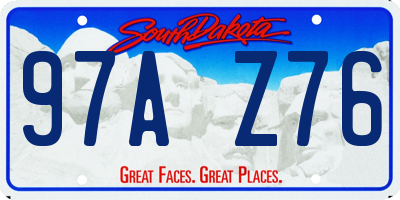 SD license plate 97AZ76