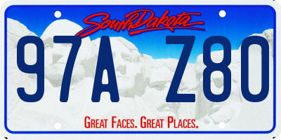 SD license plate 97AZ80