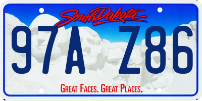 SD license plate 97AZ86