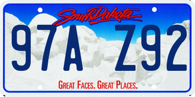 SD license plate 97AZ92