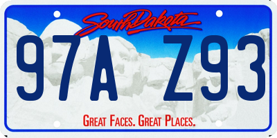 SD license plate 97AZ93