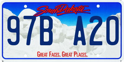 SD license plate 97BA20