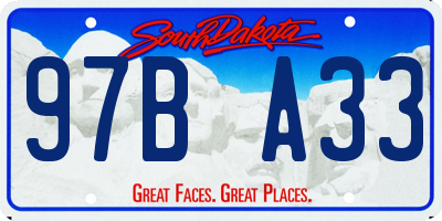SD license plate 97BA33