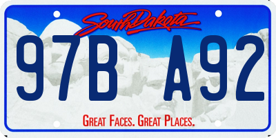 SD license plate 97BA92
