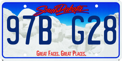 SD license plate 97BG28