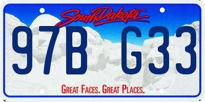 SD license plate 97BG33