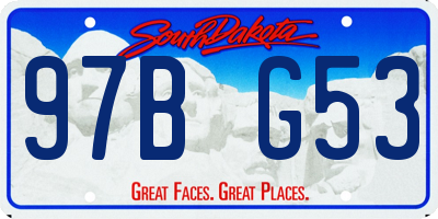 SD license plate 97BG53