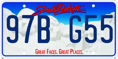 SD license plate 97BG55