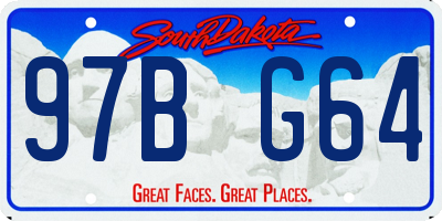 SD license plate 97BG64