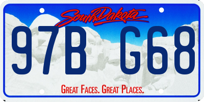 SD license plate 97BG68