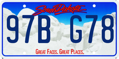 SD license plate 97BG78