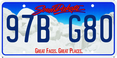 SD license plate 97BG80