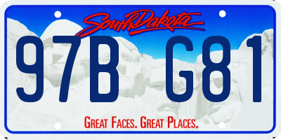 SD license plate 97BG81