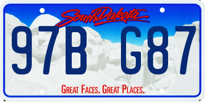 SD license plate 97BG87