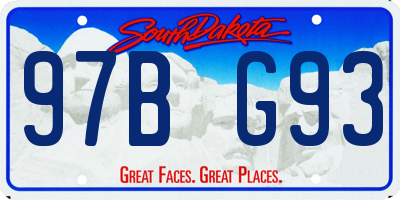 SD license plate 97BG93